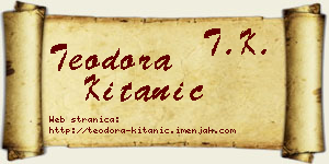 Teodora Kitanić vizit kartica